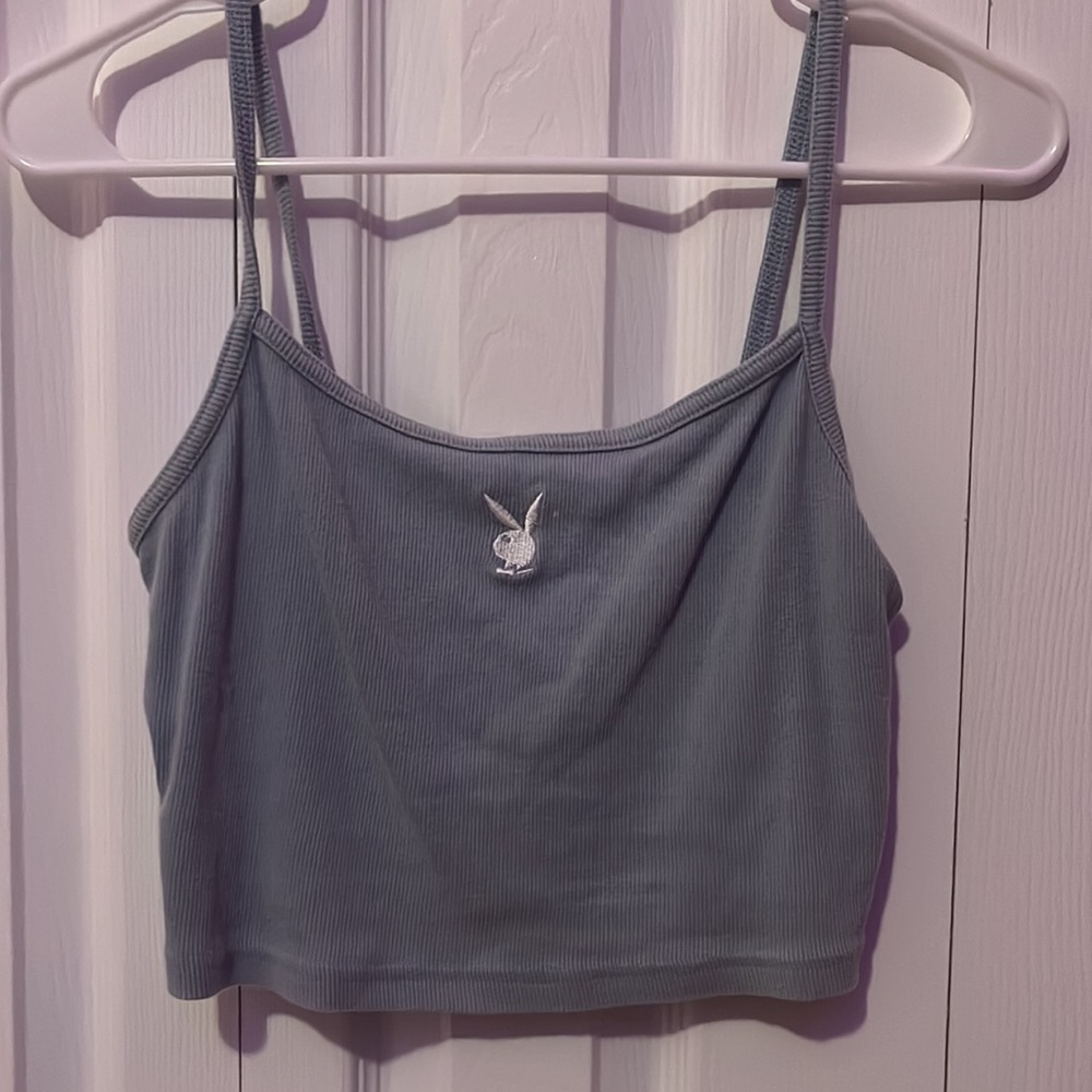 blue playboy by pacsun crop tee - size M